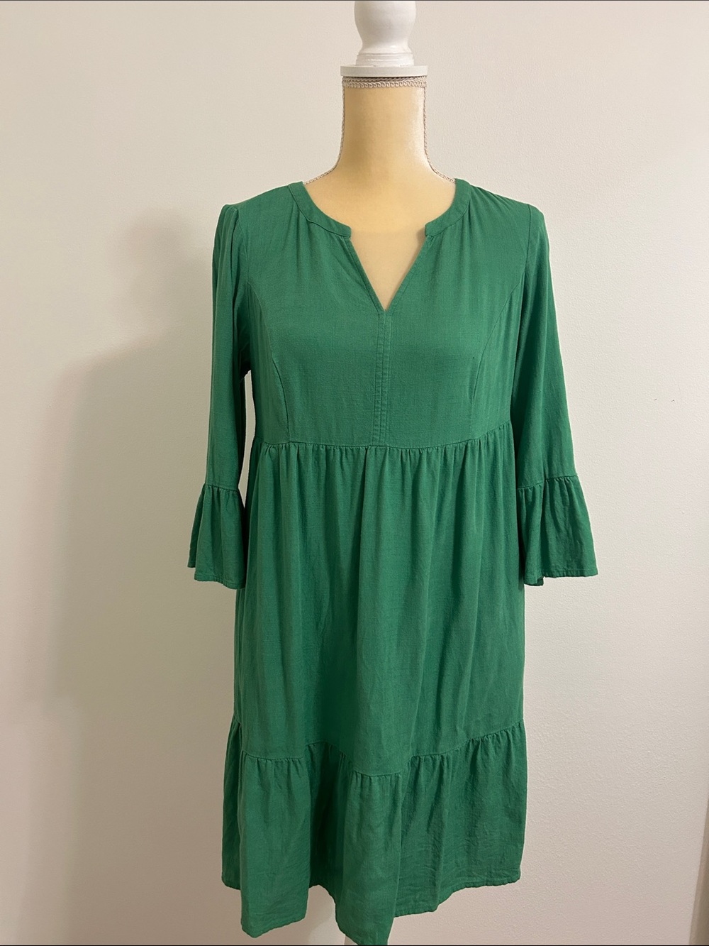 J. Jill Green Tiered Midi Dress